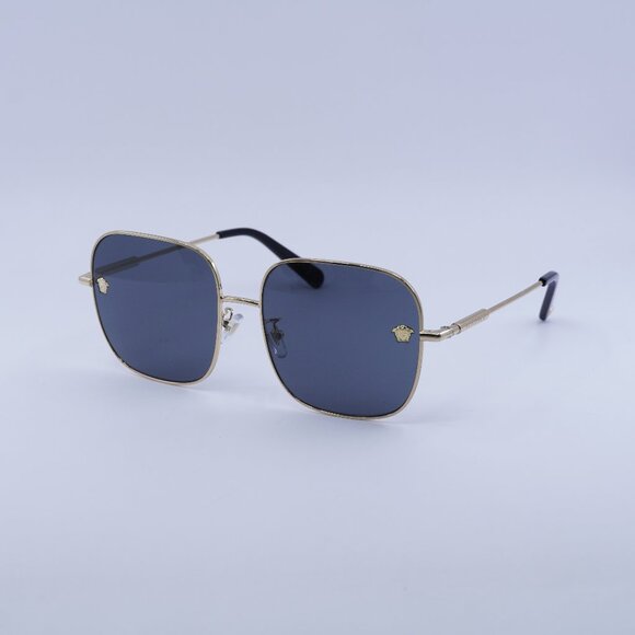 🕶️ New Versace VE2246D 100287 Sunglasses - Gold Frame, Dark Grey Lenses - Picture 1 of 10
